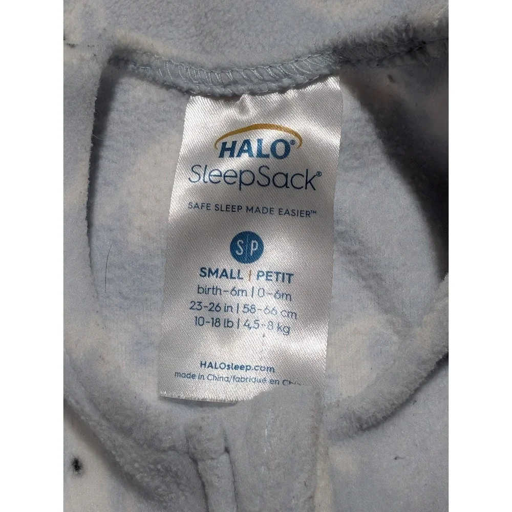 HALO FLEECE SLEEPSACK WEARABLE BLANKET BIRTH - 6 MONTHS 10-18lbs‎ ELEPHANTS BLUE